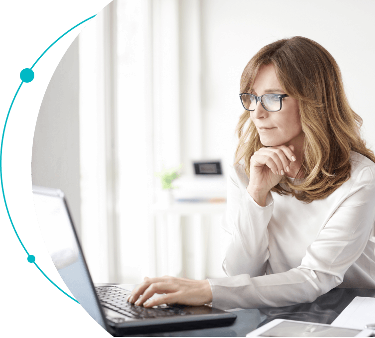 Woman working on debt relief